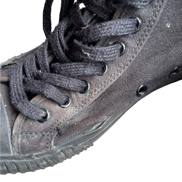 PF Flyers High Top Sandlot Canvas Sneakers Black- Green White Logo Men’s 10 - Picture 3 of 8